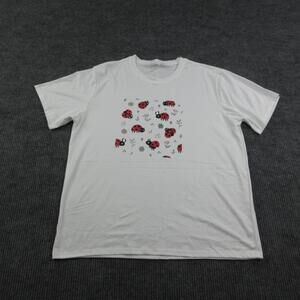 Ladybug Shirt Womens 2XL White Polyester Crew Neck Lightweight Graphic Tee